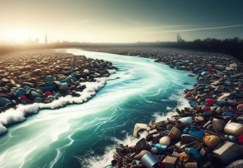 River struggling against pollution.