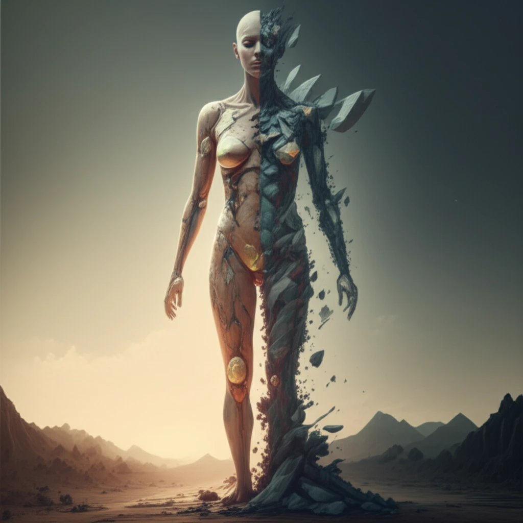 Surreal illustration symbolizing calcification in PXE.
