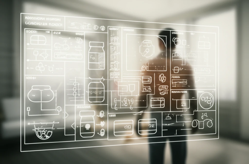 Surreal illustration of a patient empowered by a personalized medication schedule.