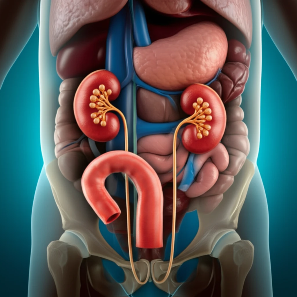 Illustration of appendix-assisted ureteral reconstruction in a child.