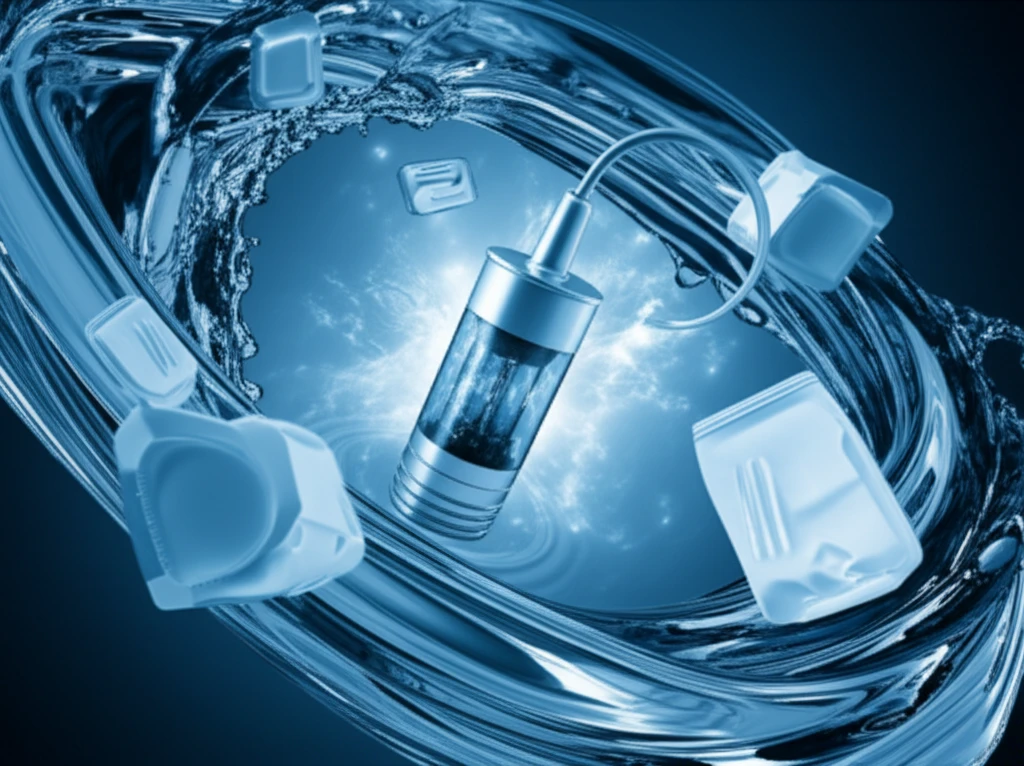 Abstract illustration of a BPA sensor detecting chemicals in water.