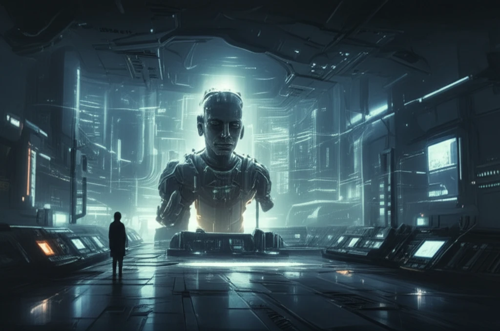 Futuristic power grid overseen by AI.