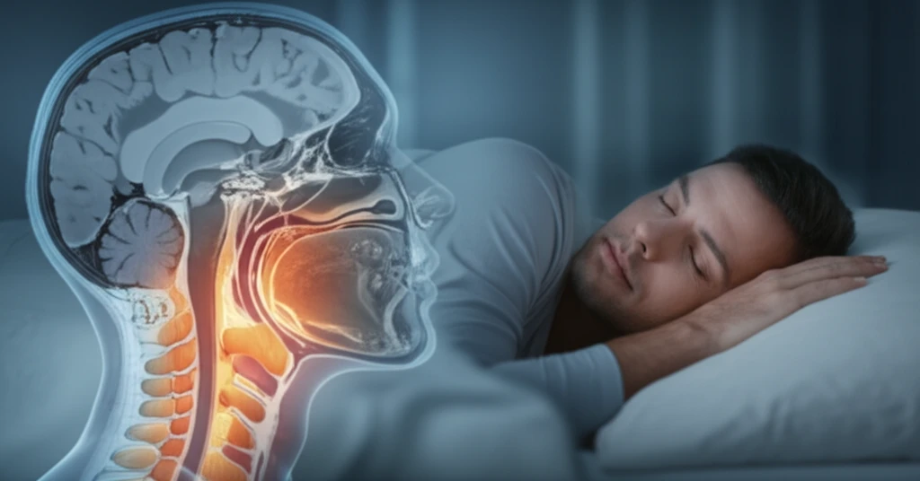 MRI scan showing a clear airway of a sleeping person