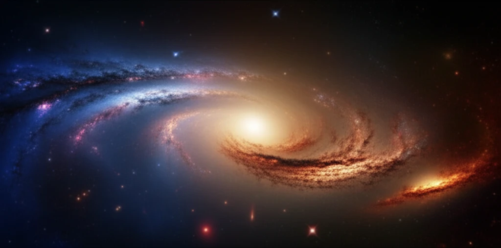 A visual representation of a galaxy merger, showing the disruption of stellar disks and the formation of a stellar halo.