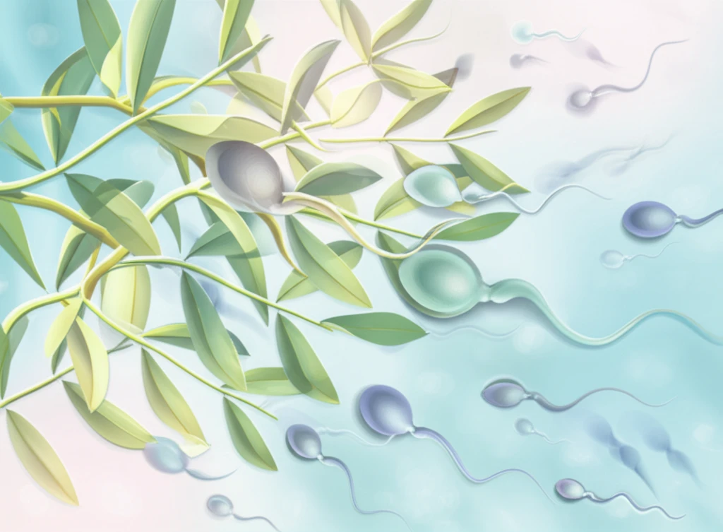 Leptadenia hastata and sperm cells illustration