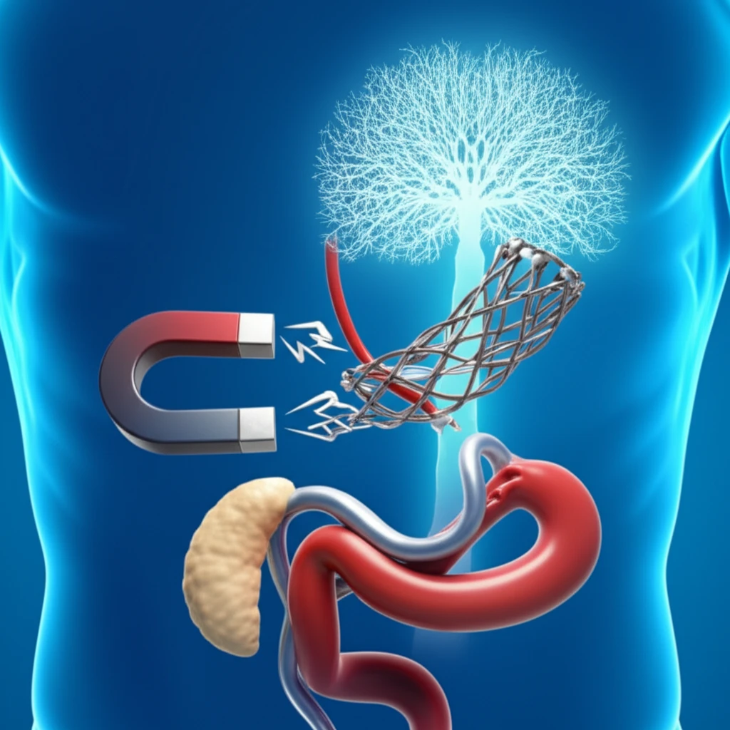 Surreal illustration of biliary system representing PSC treatment options.