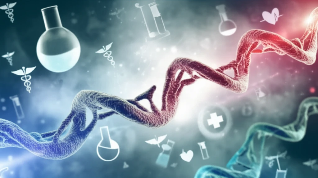 DNA strands forming a muscle fiber.