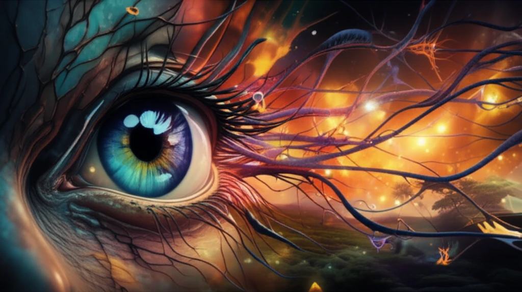 Surreal illustration representing conscious and unconscious vision.