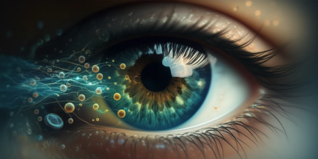 Restoring sight with stem cells: An artistic representation of stem cells repairing a damaged retina.