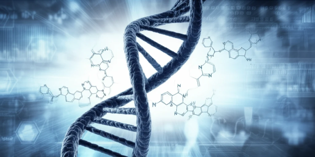 Radiation activated DNA double helix.