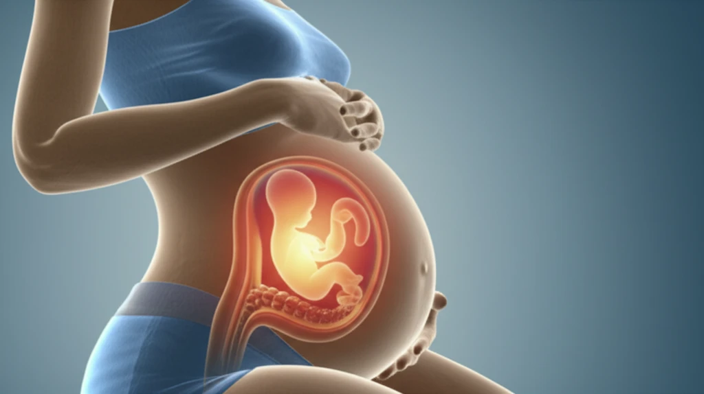 Illustration symbolizing the impact of maternal diabetes on a developing baby's salivary glands.