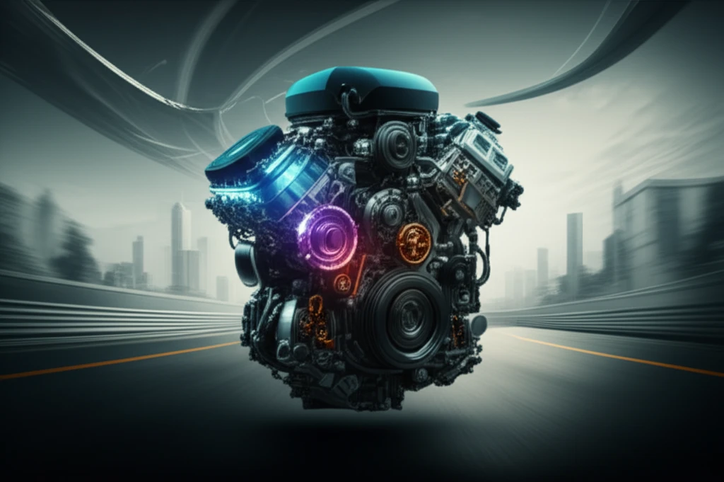 Futuristic high-performance engine with glowing components.