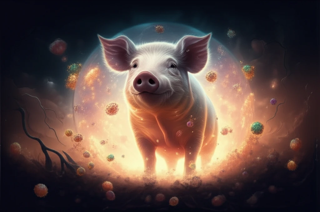 Pig surrounded by antioxidants
