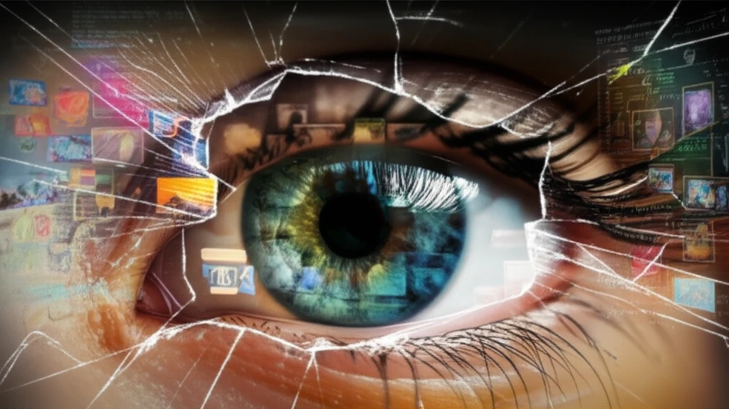 Eye looking at a screen with highlighted objects, representing eye-tracking in machine learning.