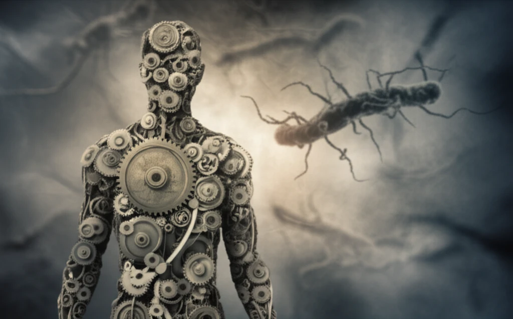 Surreal illustration of the intersection between the immune system and tuberculosis risk.