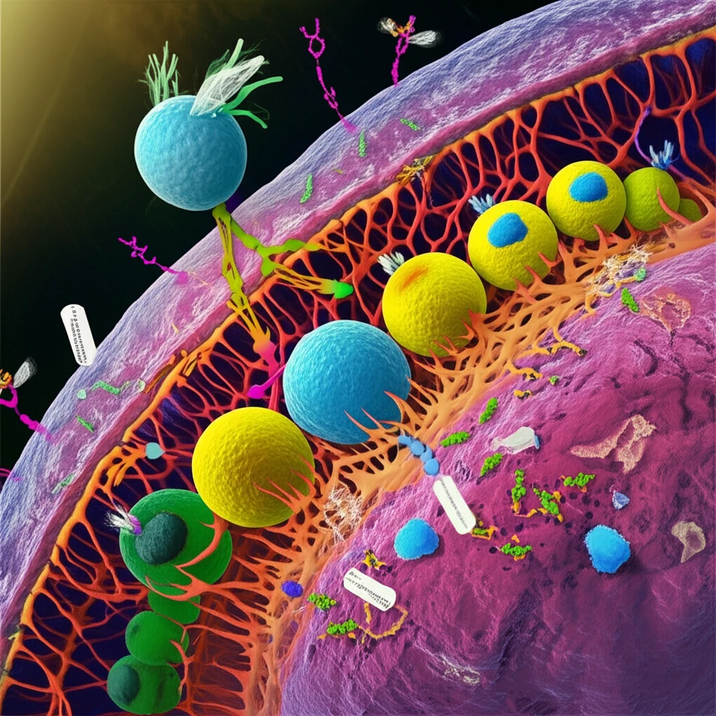 Interconnected cellular pathways within a fruit fly accessory gland.