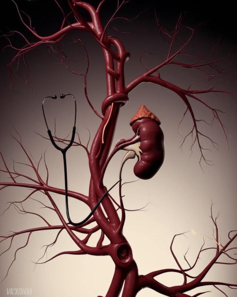 Illustration of renal artery involvement in Takayasu's arteritis.
