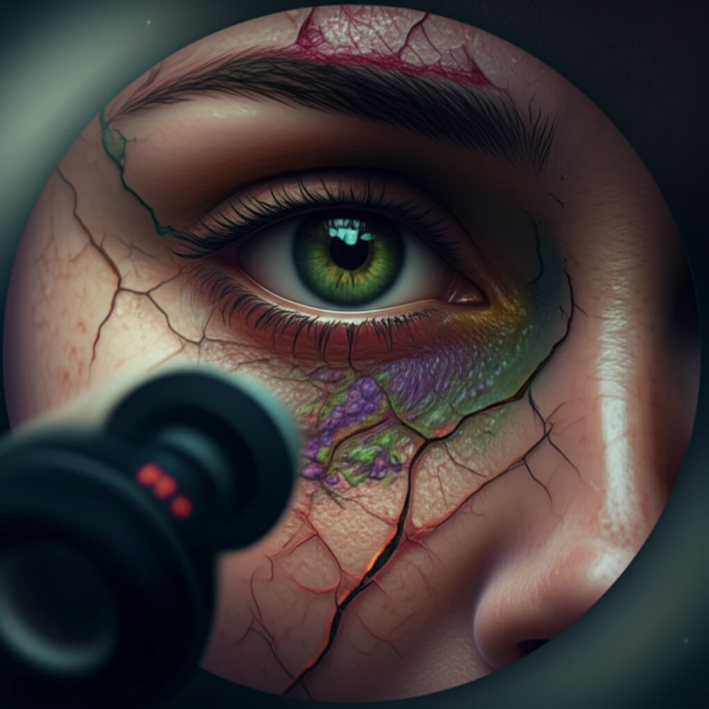 Dermoscopy revealing skin damage from topical steroid abuse.