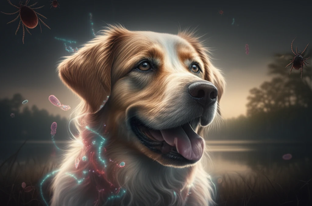 Dog with Rickettsia parkeri bacteria, representing asymptomatic carrier.