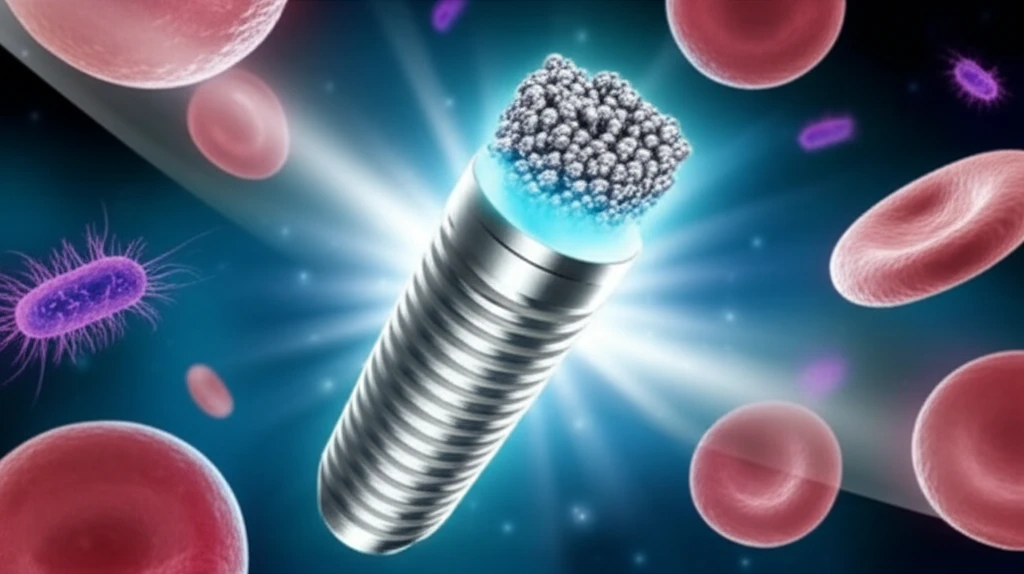 Magnesium alloy implant with zinc and strontium coating promoting bone growth and repelling bacteria.