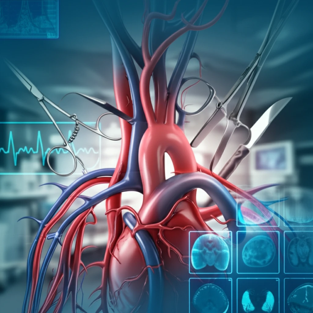 Digital illustration of vascular surgery and trauma care