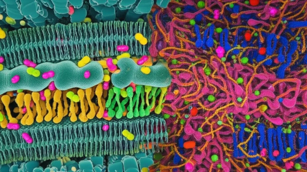 Illustration of a bacterial cell membrane comparing healthy and disrupted states due to the absence of SigX.