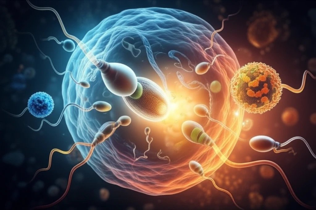 Microscopic view of boar semen protected by quercetin.