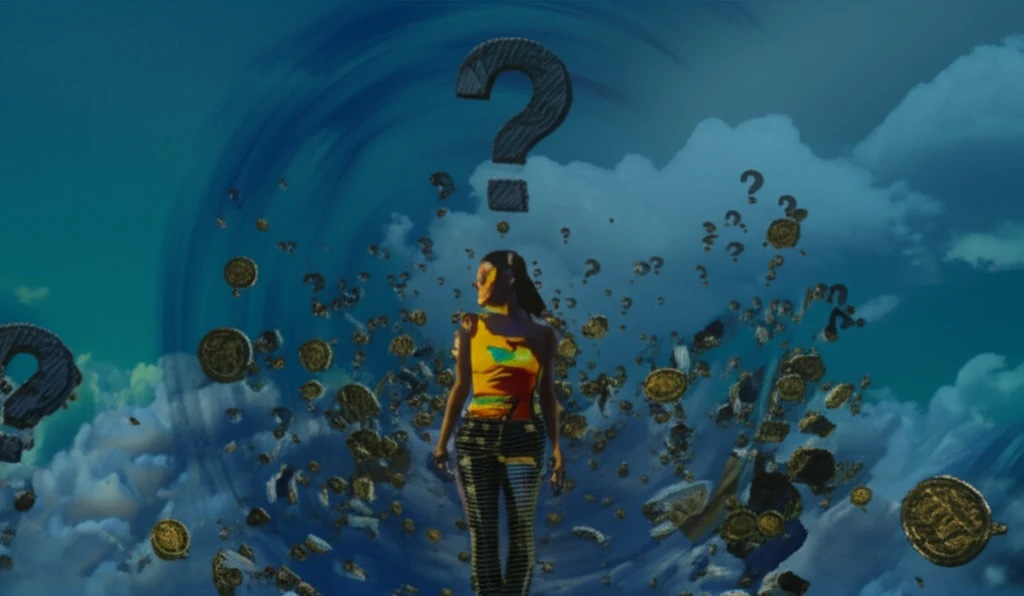 Surreal illustration depicting cultural identity and the question of domestic violence screening among Latina women.