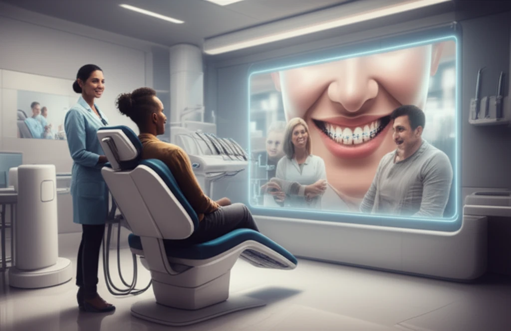 Futuristic orthodontic clinic showcasing digital photography and advanced smile design.