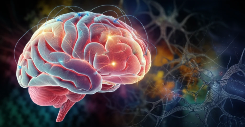 Developing brain with glowing zinc molecules influencing synaptic connections, symbolizing the link between zinc and brain development in autism.