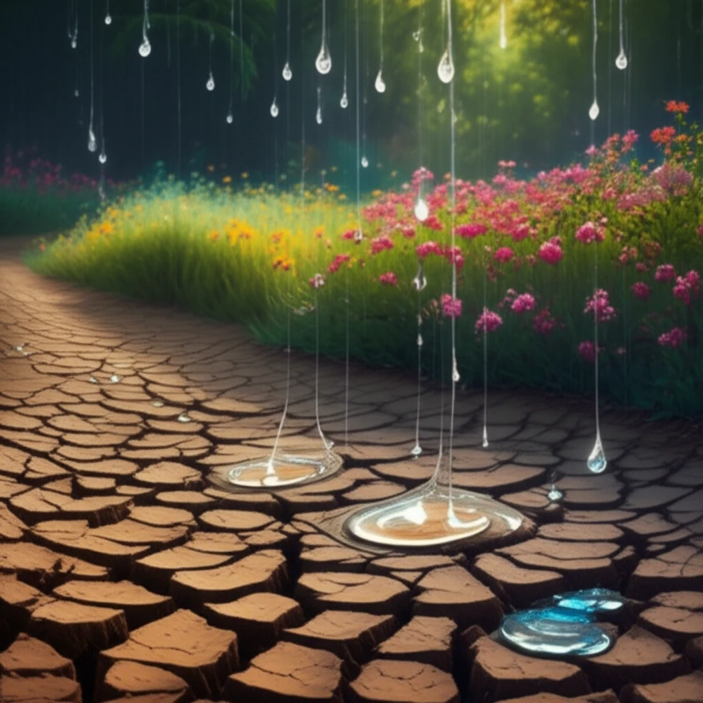 Surreal landscape showing the positive impact of saliva on diet.