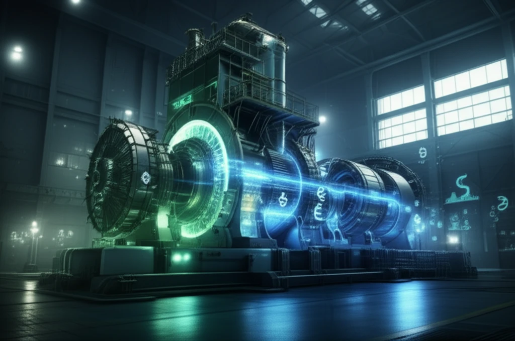Centrifugal compressor with glowing energy lines symbolizing optimization and efficiency.