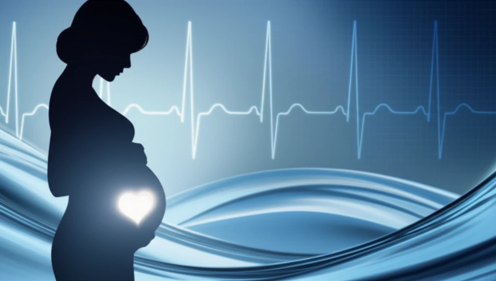 Surreal image representing a pregnant woman's heart health with calming visuals.