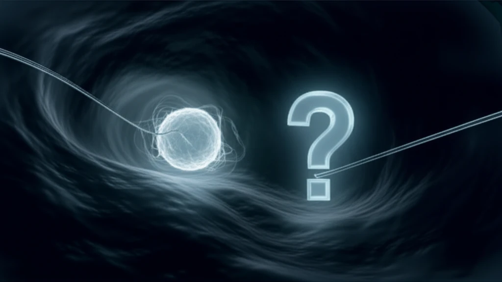 Ground-glass nodule in lung with bronchoscope approaching a question mark