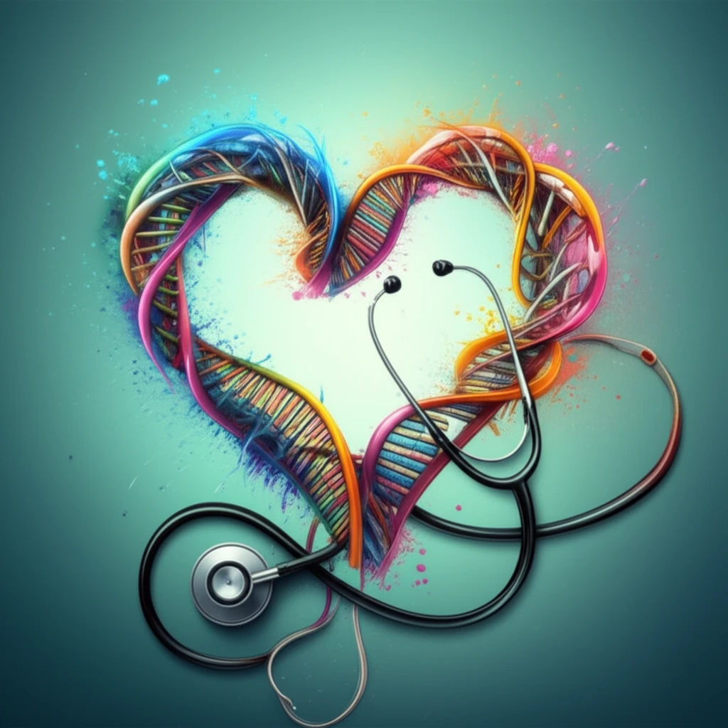 DNA heart with stethoscope