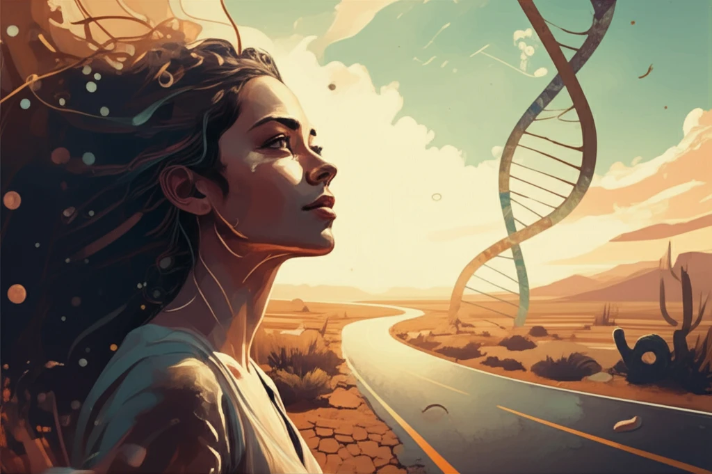 Symbolic illustration representing reproductive health choices and the journey of women's health decisions.