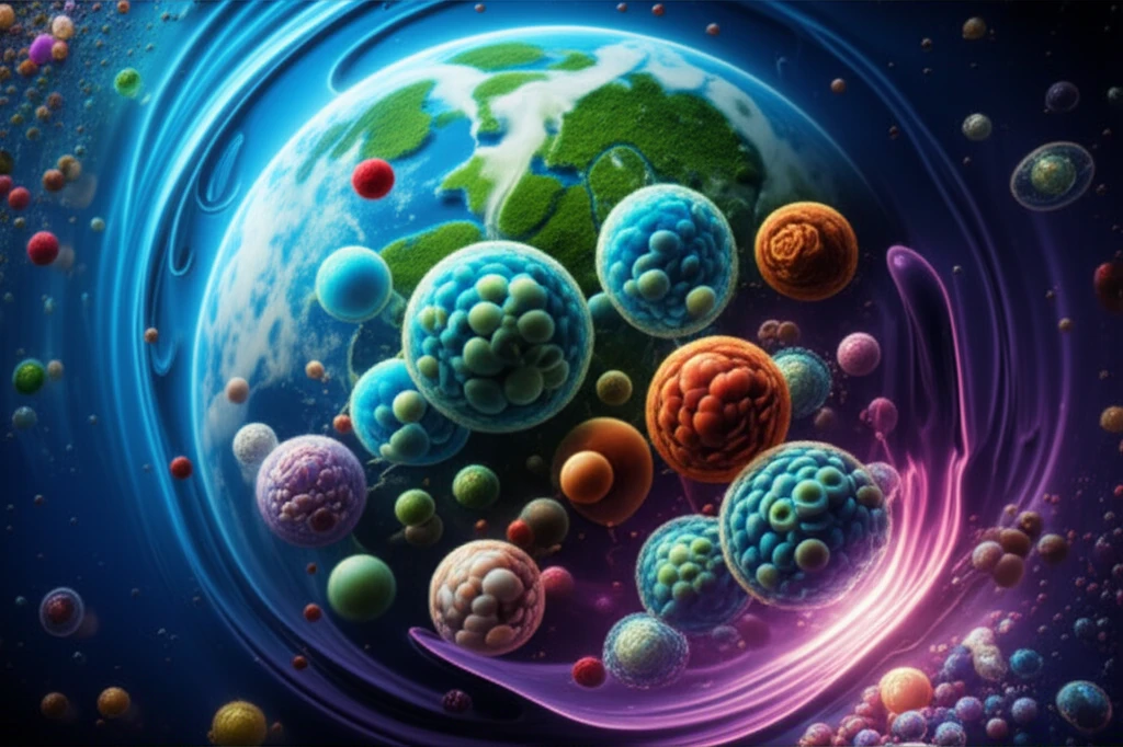 Microscopic organisms in liquid, symbolizing single-cell protein production.