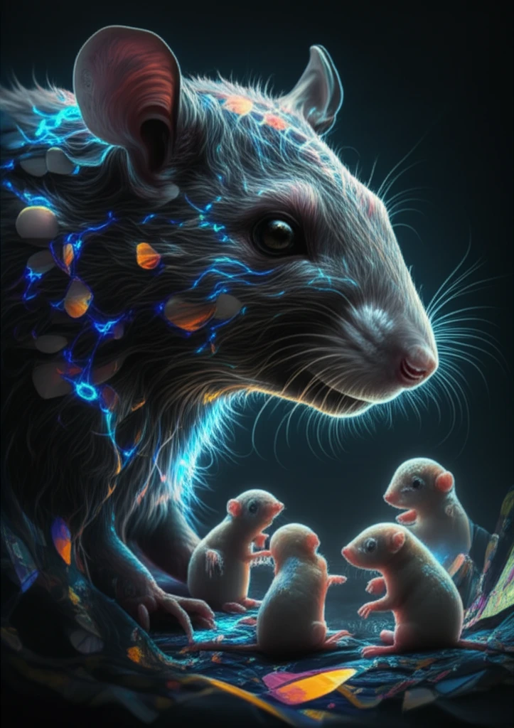 Surreal illustration of altered maternal instinct due to cocaine use