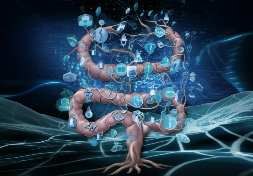 Surreal illustration of a colon tree symbolizing digestive health research.