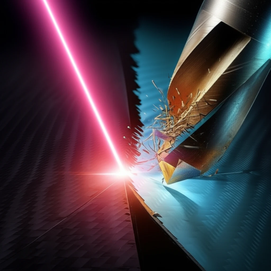 Microscopic view of carbon fiber cutting: laser vs. drill