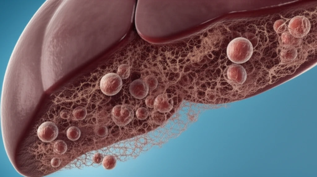 Rat liver with Capillaria hepatica eggs and fibrosis.