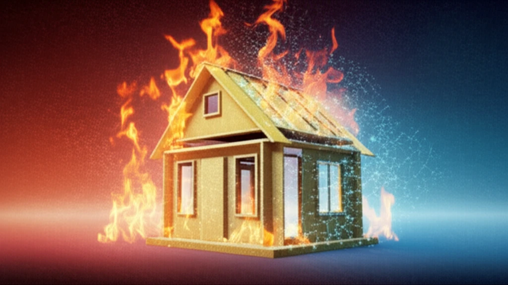 Fire-resistant ULDF house with glowing particles.