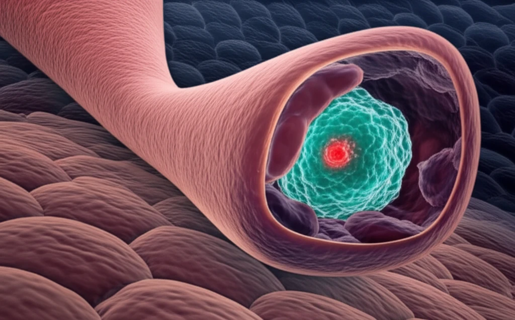 Microscopic view of salivary gland cells with a hidden cancerous element.