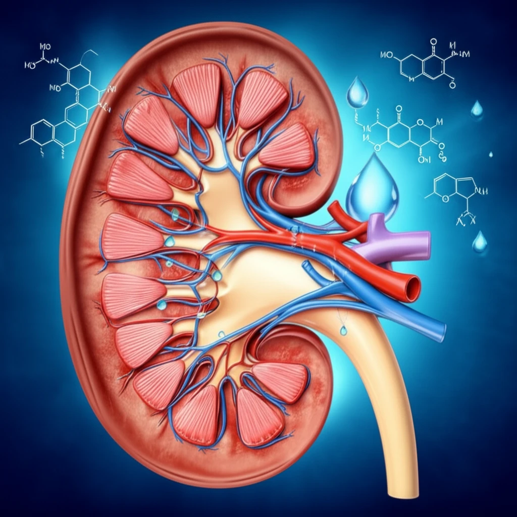 Surreal illustration of lupus nephritis treatment.