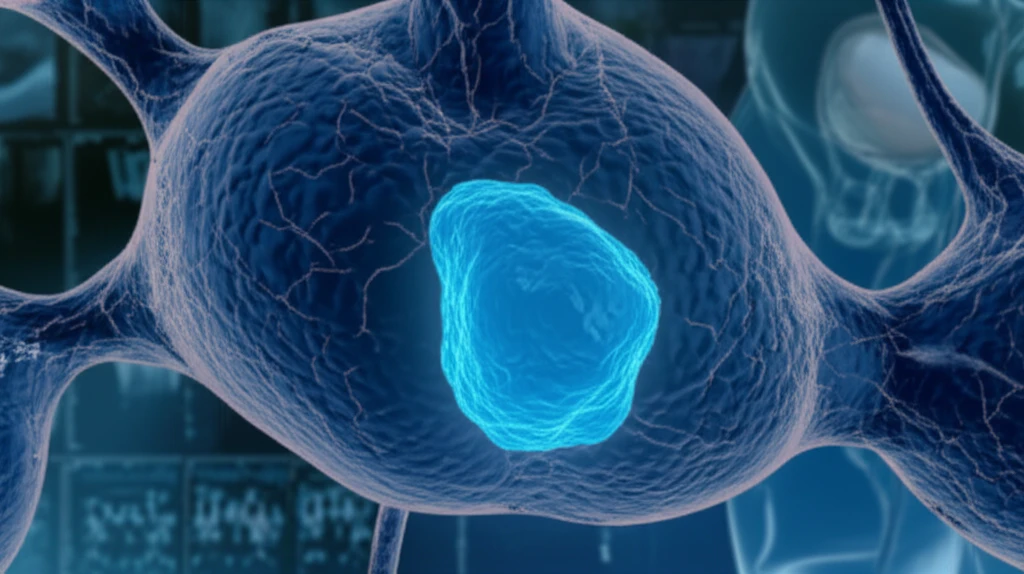 Illustration of myxoid liposarcoma within a network of interconnected tissues, highlighted for emphasis.