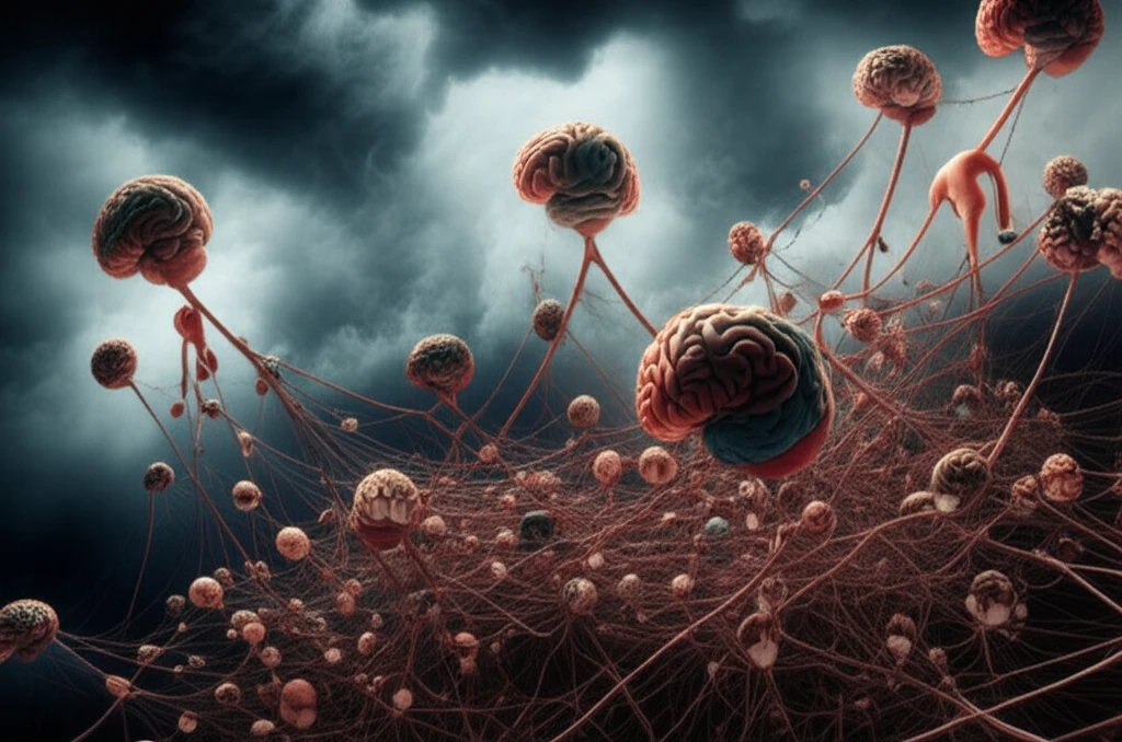 A surreal image representing the connection between mental health and reproductive health, symbolizing the challenges faced by adolescents.