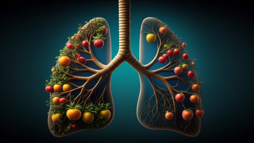 Lungs symbolized as a tree, representing treatment outcomes and prognostic factors in metastatic head and neck cancer.