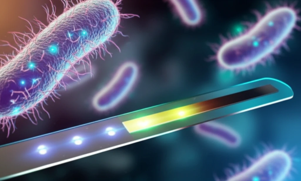 Quantum dot lateral flow test strip for E. coli detection.