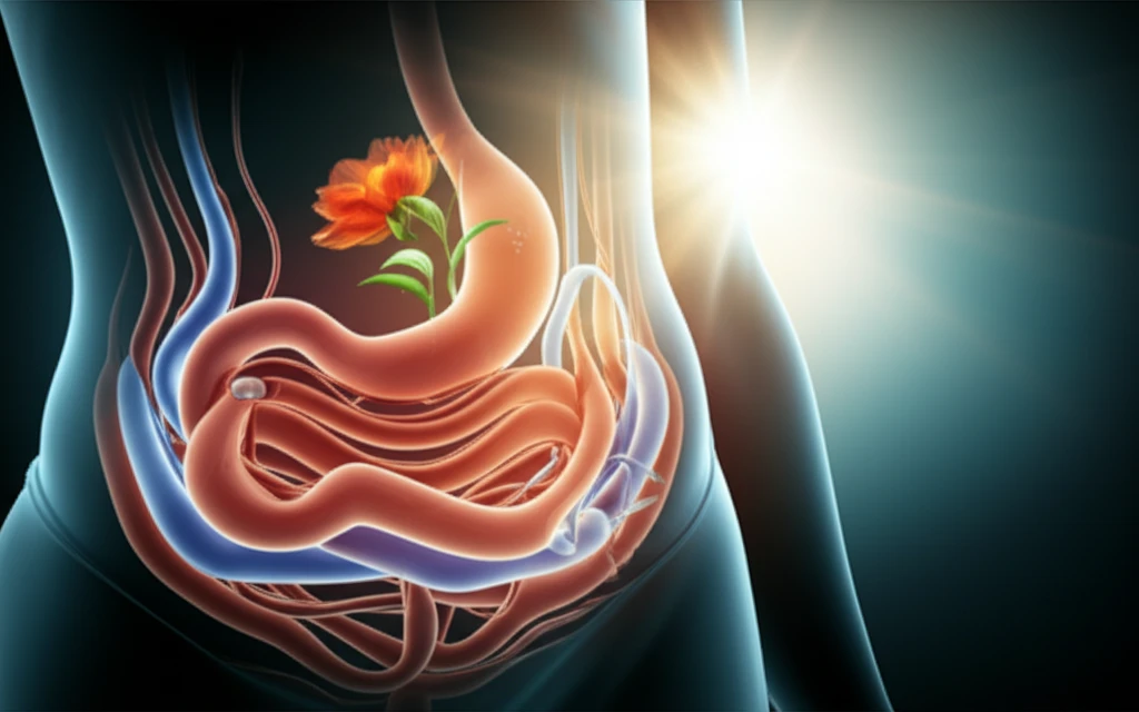 Surreal illustration of hernia repair leading to improved quality of life for cancer survivors.