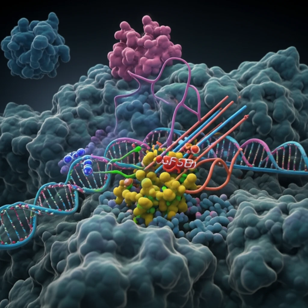 Molecular illustration of spliceosome with targeted SF3B1 inhibition.